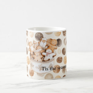 Caneca De Café Biscoitos Marrons de Gengibre Natal