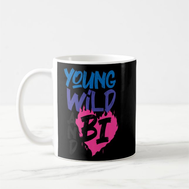 Caneca De Café Bisexual Bi Pride Flag Young Wild E Bi (Esquerda)