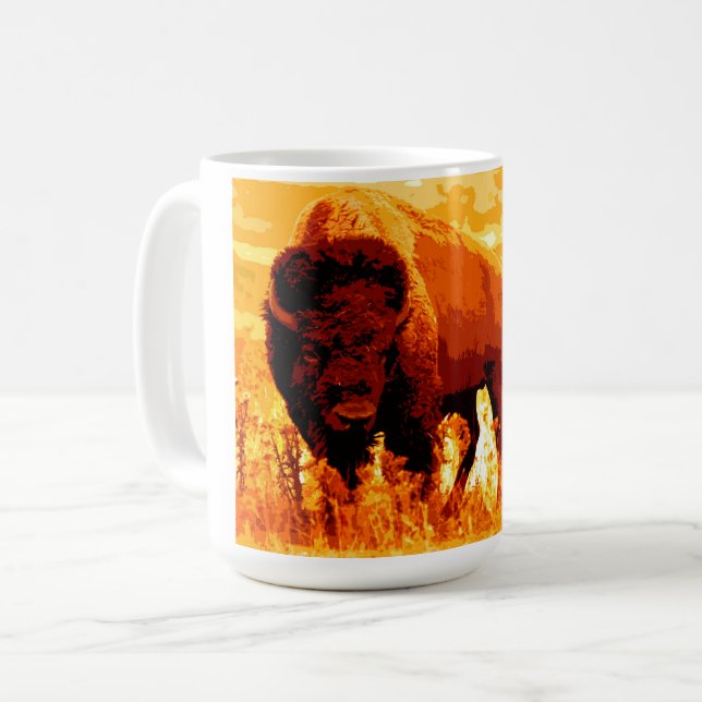 Caneca De Café Bison / Buffalo (Frente Esquerda)