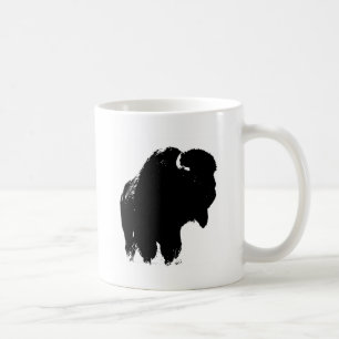 Caneca De Café Bison Buffalo, Pop de Arte Negra