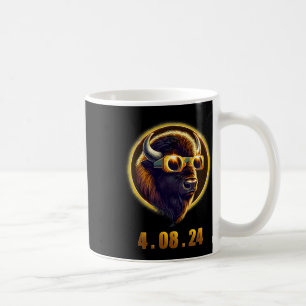 Caneca De Café Bison Buffalo Vestindo Gles Solar 2024 Eclipse