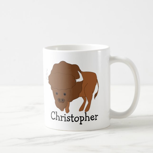 Caneca De Café Bison Design Personalised (Direita)