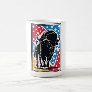 Caneca De Café Bison - Retro da Vintage de Pop de Buffalo