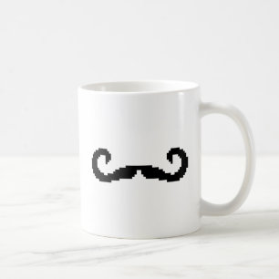 Caneca De Café Bit Pixel Handlebar Mustache