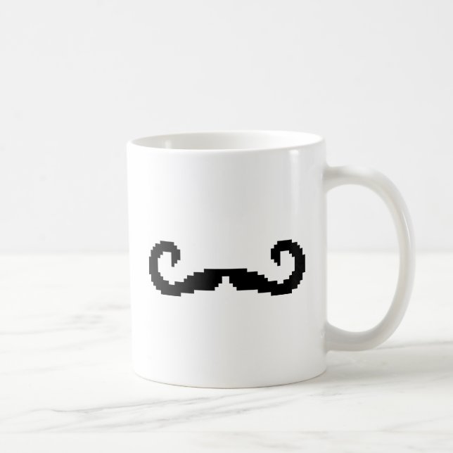Caneca De Café Bit Pixel Handlebar Mustache (Direita)