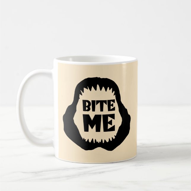 Caneca De Café Bite-me Citação - Tubarão Tubarão (Esquerda)