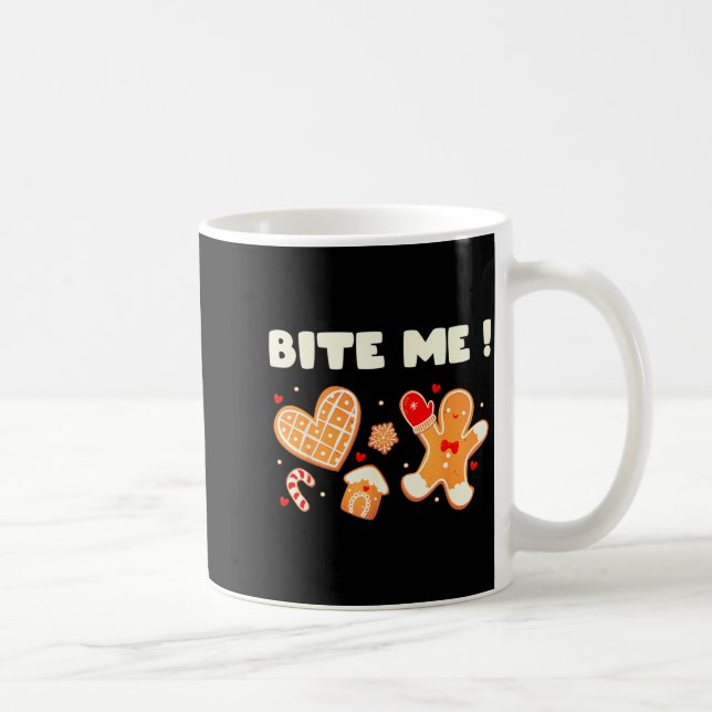 Caneca De Café Bite Me Cookie Baking Team Holiday Gingerbread Chr (Direita)