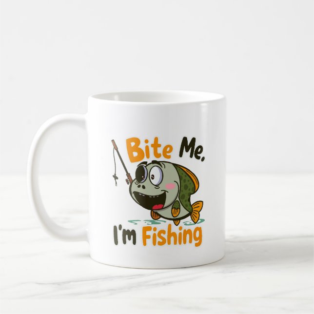 Caneca De Café Bite Me, I'm Fishing (Esquerda)