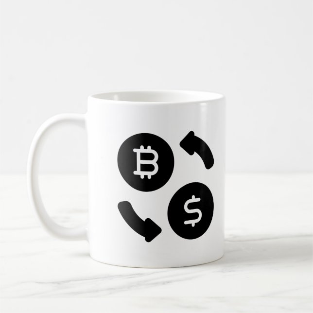 Caneca De Café Bitmoeda para ícones de dólares americanos Ícones  (Esquerda)