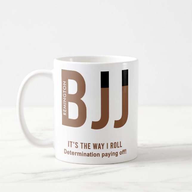Caneca De Café BJJ Jiu Jitsu Brown Belt Edition Personalizado (Esquerda)