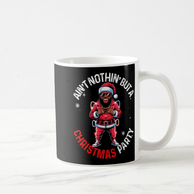 Caneca De Café Black African American Santa Claus Christmas Pajam (Direita)