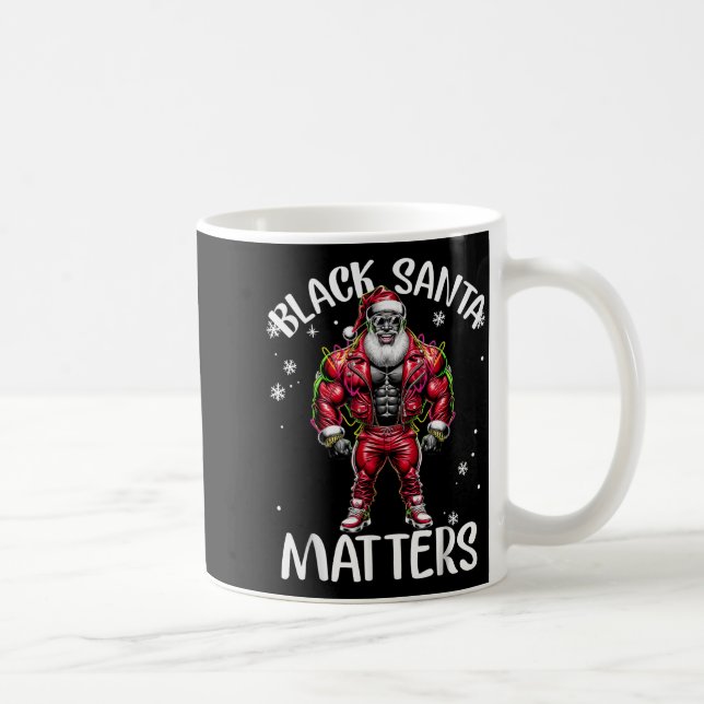 Caneca De Café Black African American Santa Claus Christmas Pajam (Direita)