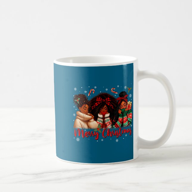 Caneca De Café Black African Girl American Melanin Christmas Sant (Direita)