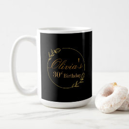 Caneca De Café Black and Gold Personalized
