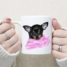 Caneca De Café Black and Tan Chihuahua Puppy