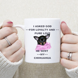 Caneca De Café Black and Tan Chihuahua Puppy Monogrammed