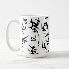 Caneca De Café Black And White Abstrato Art Funky