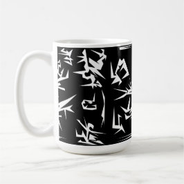 Caneca De Café Black And White Abstrato Art Funky