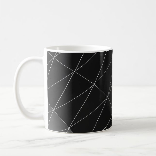 Caneca De Café Black and white graphic illustration (Esquerda)