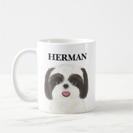 Caneca De Café Black and White Shih Tzu personalizado