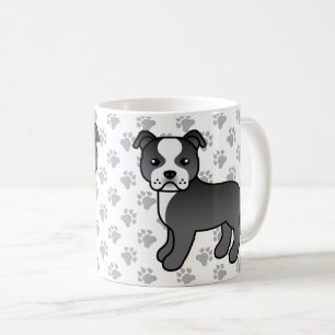 Caneca De Café Black And White Staffordshire Bull Terrier Dog