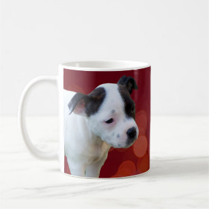 Caneca De Café Black And White Staffordshire Bull Terrier Puppy,
