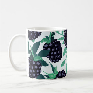 Caneca De Café Black Berry Tropical: Padrão Sem Costura de Frutas