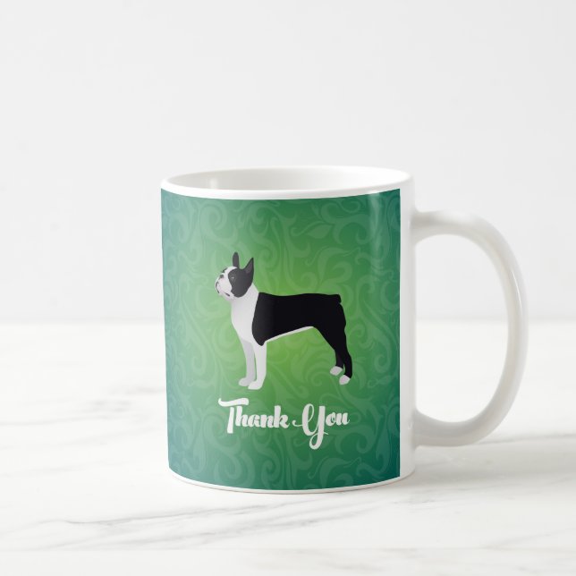 Caneca De Café Black Boston Terrier Obrigado Nota Design (Direita)