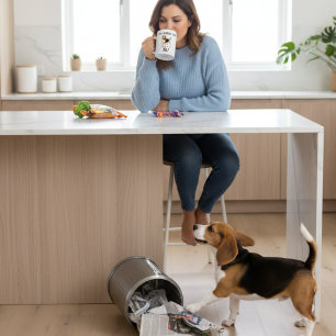 Caneca De Café Black & browle Beagle Mug/ tipografia/Personalize