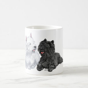 Caneca De Café Black Cairn e Terriers West Highland