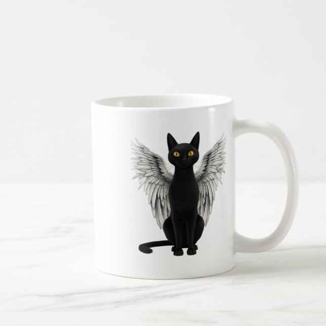 Caneca De Café Black Cat Angel Wings (Direita)