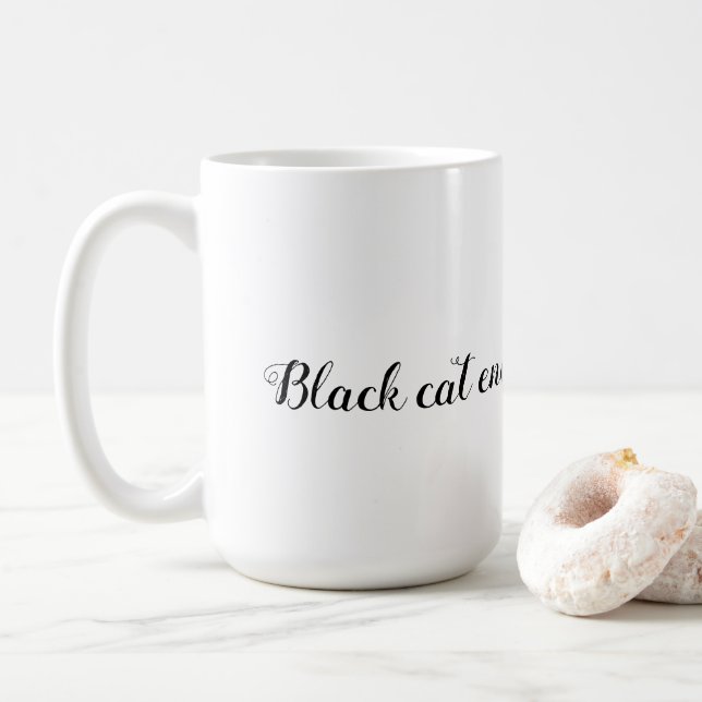 Caneca de Café Black Cat Energy (Com Donut)