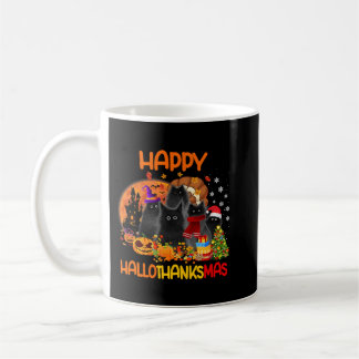 Caneca De Café Black Cat Happy Hallothanksmas Dia das Bruxas