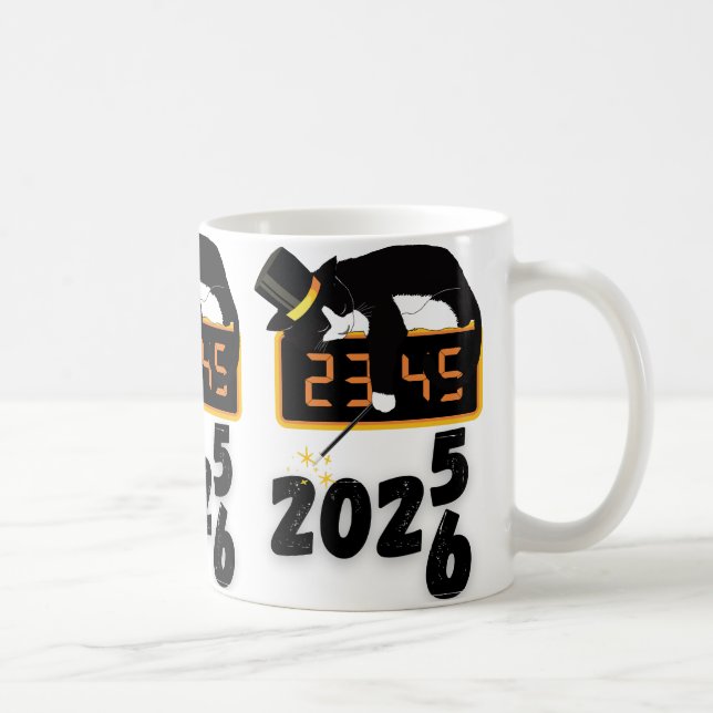 Caneca De Café Black Cat happy new years  (Direita)