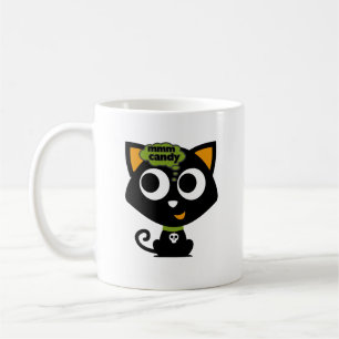 Caneca De Café Black Cat Mmm Candy Halloween