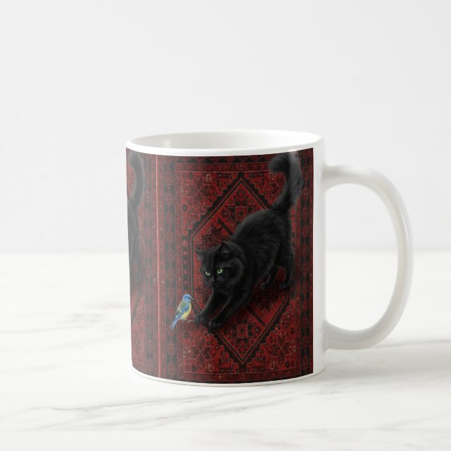 Caneca De Café Black Cat on Moroccan Rug  (Direita)