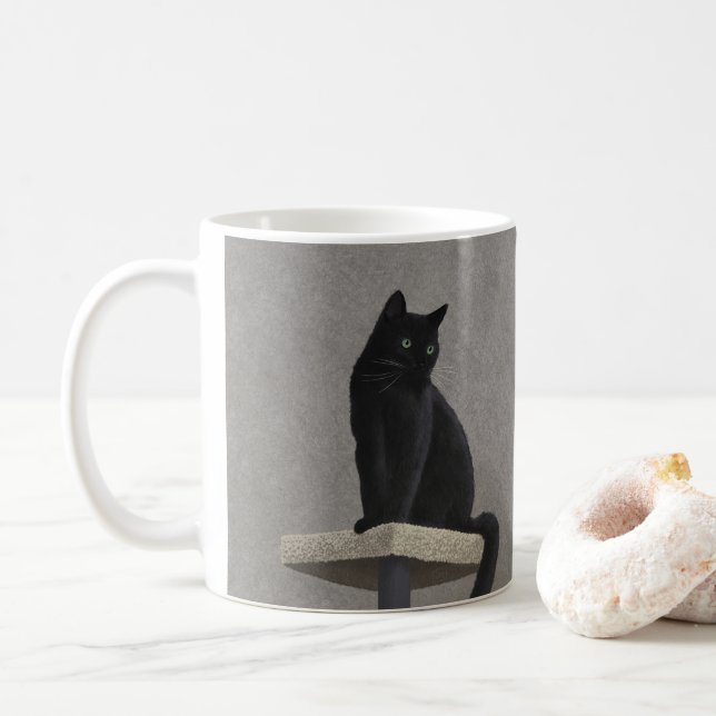 Caneca De Café Black Cat Royalty (Com Donut)