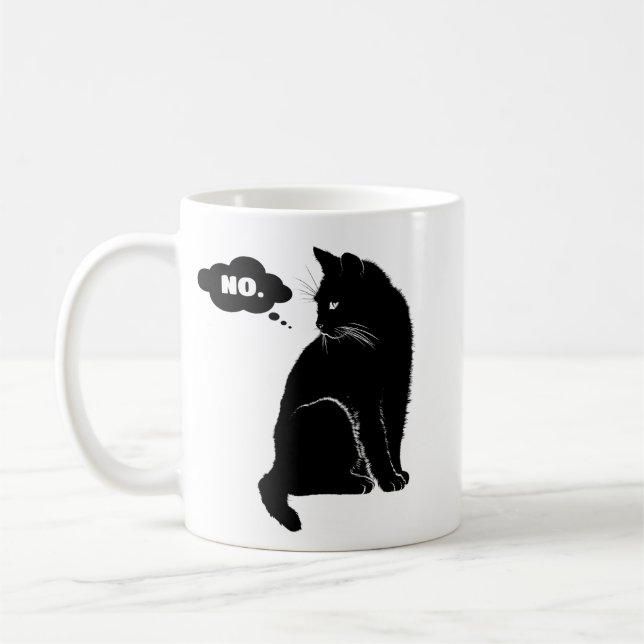 Caneca De Café Black Cat Says No – Funny Cat Mom  (Esquerda)
