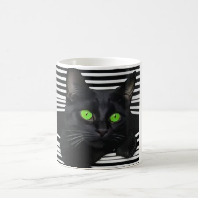 Caneca De Café Black Cat with Green eyes (Centro)
