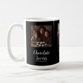 Caneca De Café Black Chocolate Lovers Established 3 Photo Script