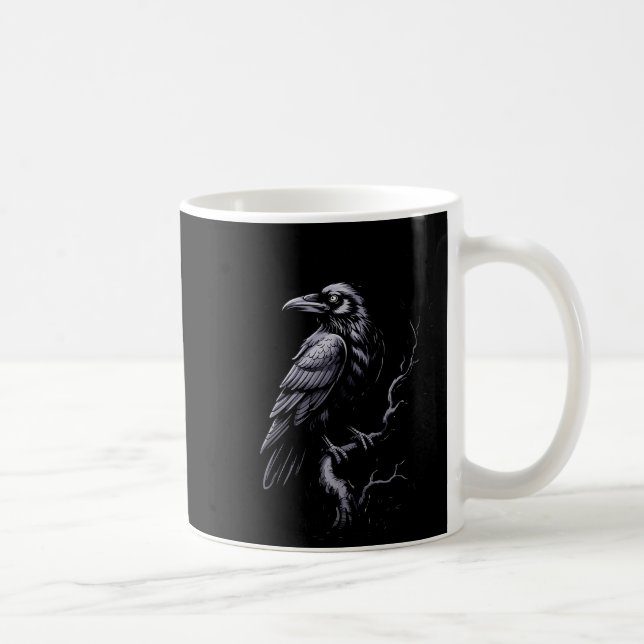 Caneca De Café Black Crow, F-caw-f Funny Black Bird  (Direita)