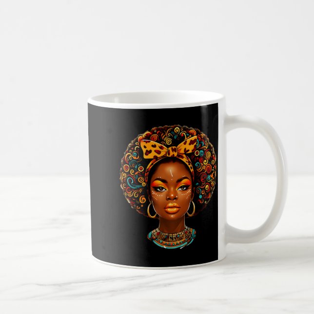 Caneca De Café Black Girl Magic Afro Melanin Queen African Americ (Direita)