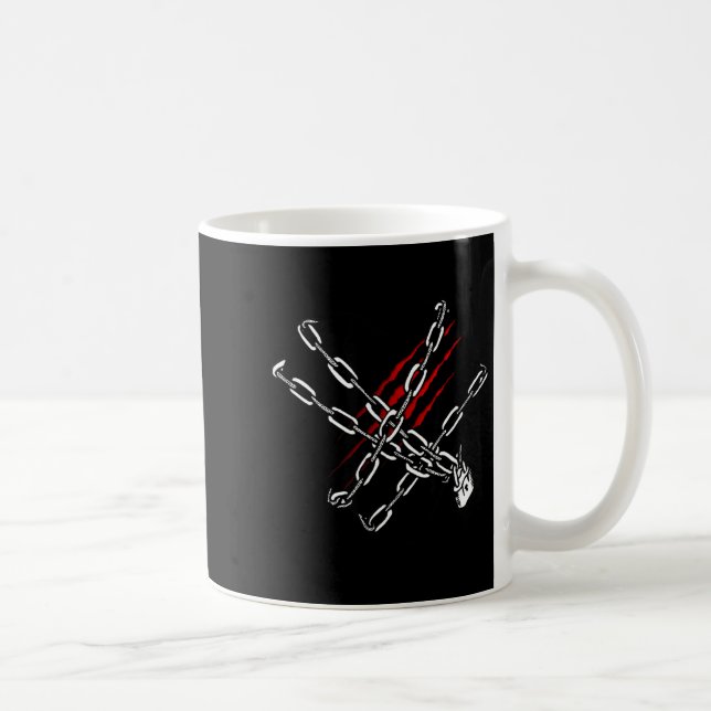Caneca De Café Black Heart Red Chains Cool Gothic Valentine's Day (Direita)