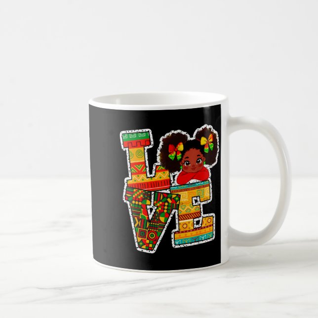 Caneca De Café Black History Month Love Afro Toddler Girls Americ (Direita)