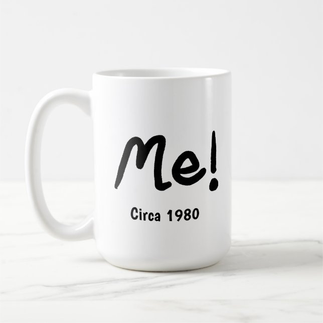 Caneca De Café Black Ink Celebrating "Me" with 80s photo (Esquerda)