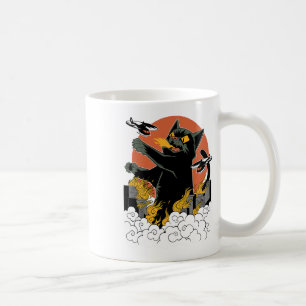 Caneca De Café Black Japan Catzilla Sunset - Clique no Ajustado