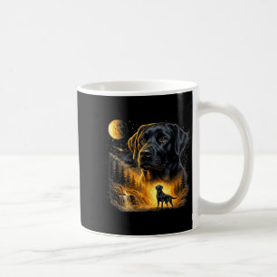 Caneca De Café Black Lab Labrador Uivando para a Lua Cachorro Vin