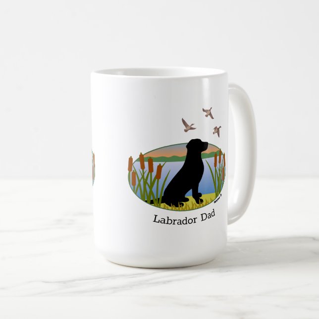 Caneca De Café Black Labrador Bird Dog Sunset (Frente Esquerda)