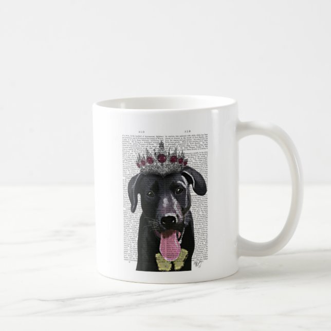 Caneca De Café Black Labrador com Tiara (Direita)