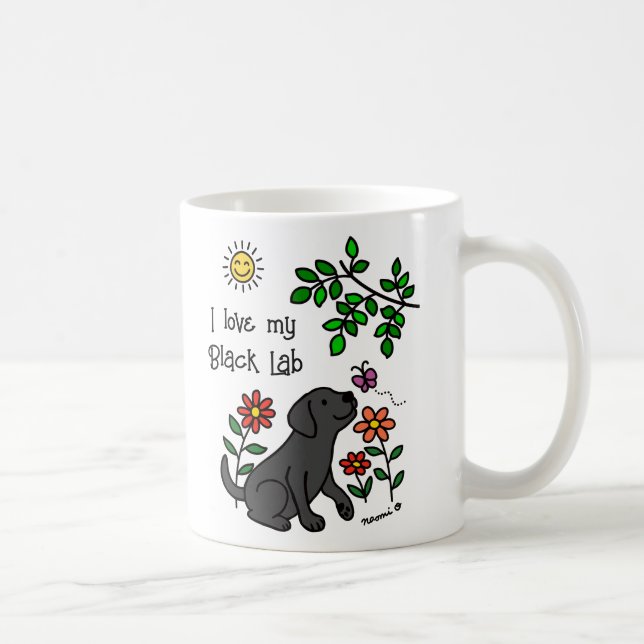 Caneca De Café Black Labrador e Green Mug (Direita)